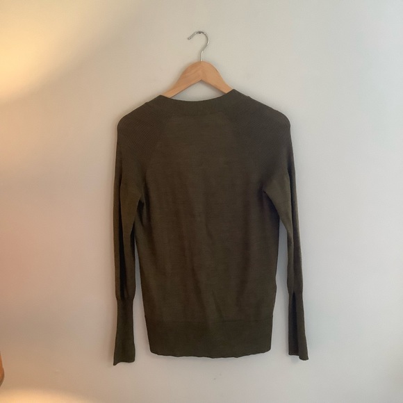 Loft by Ann Taylor Green Wool Blend Cardigan S - Picture 3 of 4